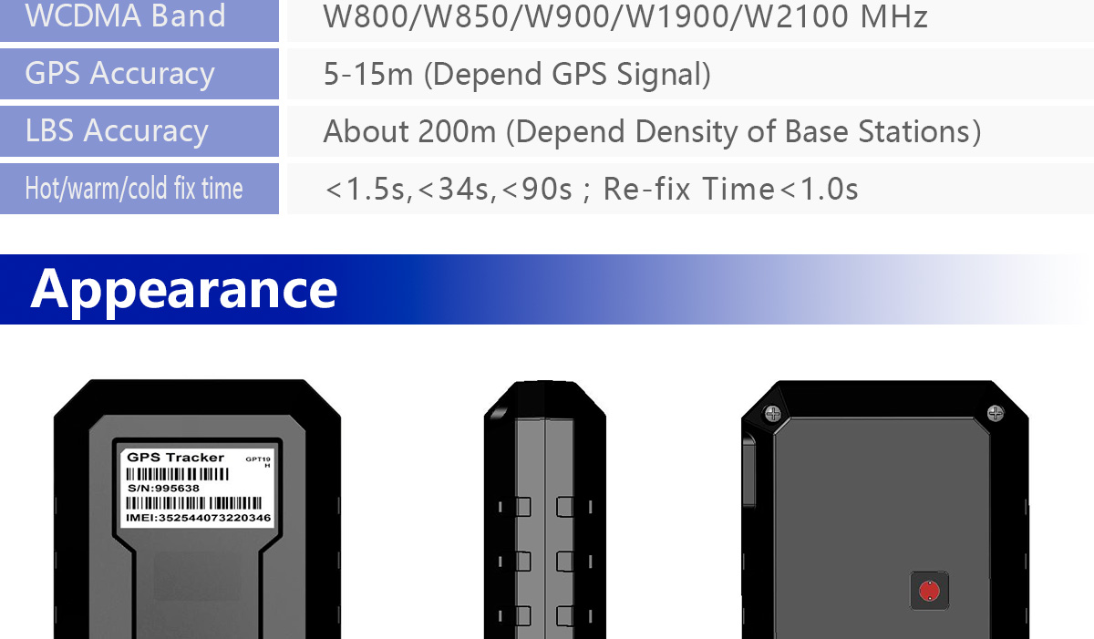 3G long standby GPS Tracker GPT19-H