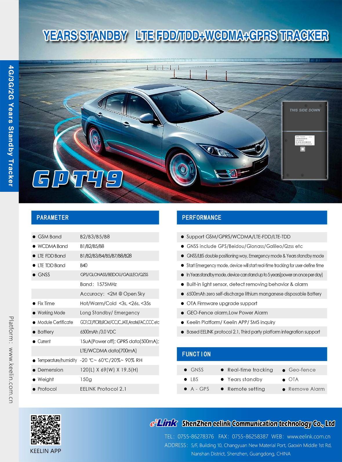 GPT49 Years standby tracker specification