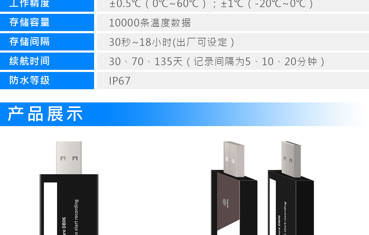 USB温度记实器 DB06