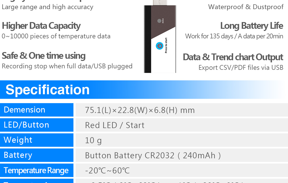 TEMPERATURE DATA LOGGER DB06